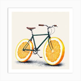 Orange Bicycle 4 Art Print