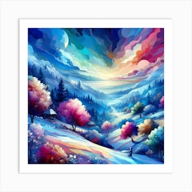 Winter Landscape Painting 4 Art Print