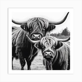 Highland Cows Art Print