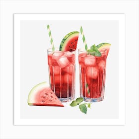 Watermelon Cocktail 12 Art Print