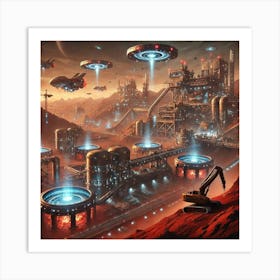 Resource Extraction Sites Scifi Art Print