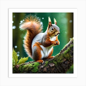 Squirrel In The Forest 296 Art Print