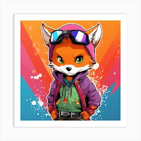 Cartoon Fox Art Print