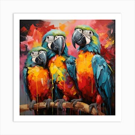 Three Parrots Art Print