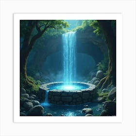 A Magical Well With Sparkling Waters Revealing Visions Of Other Worlds 1 Art Print