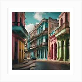 Colorful Street In Havana Art Print