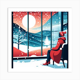 Christmas Window 7 vector art Art Print