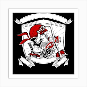 Motorcycle Club Frame Engraving Art Art Print