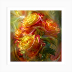 Yellow Roses 3 Art Print