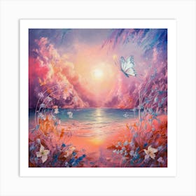 Butterfly On The Beach 5 Art Print