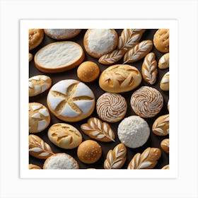 Bread And Pastries Art Print