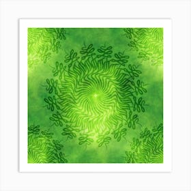 Green Mandala Pagan Mandala Seamless Tileable Art Print