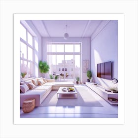 White Living Room Art Print