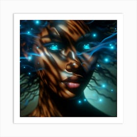 Black Woman With Blue Eyes 6 Art Print