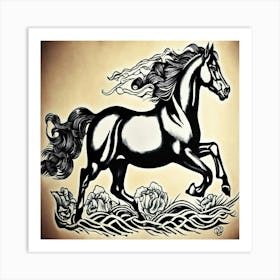 Horse Tattoo 1 Art Print