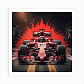 Red racing car Created by using Imagine AI Art Art Print