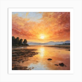 Sunset Over The Loch Art Print