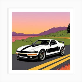 Powerful Sports Car with Dynamic Front View Art Print