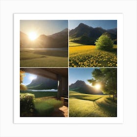 Sunrise In The Mountains Art Print