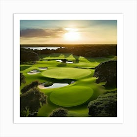 Sunset Golf Course 1 Art Print