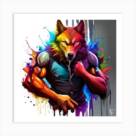 Colorful Wolf 1 Art Print