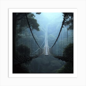 Suspension Bridge In The Jungle 2 Art Print