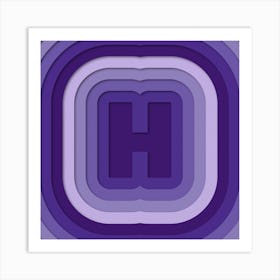 H Paper Alphabet  Art Print