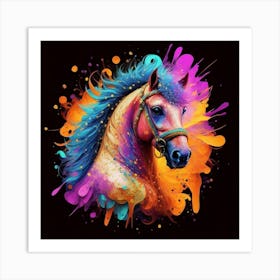 Colorful Horse Painting Art Print