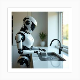 Flux Dev A Sleek And Modern Smart Robot With A Silver And Glas 1 Art Print