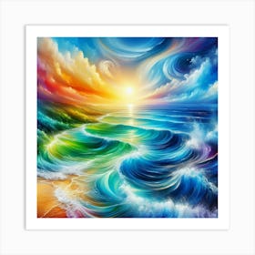 Rainbow Ocean Art Print