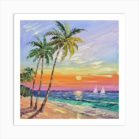 Sunset At The Beach Art Print