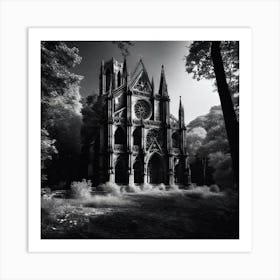 Gothic Church In The Woods 1 Art Print