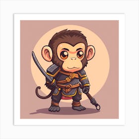 Samurai Monkey Art Print