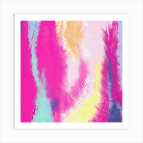 Bright Pink Oil Paint Abstract Art Print