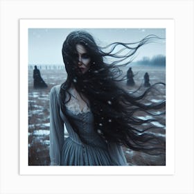 Girl In The Snow 1 Art Print