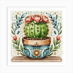 Cactus In A Pot 11 Art Print