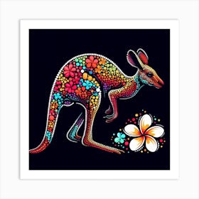 Kangaroo dots Art Print