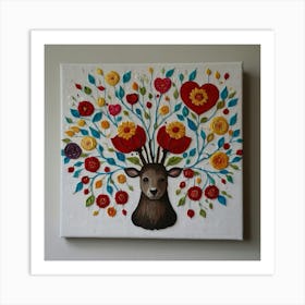 Deer Canvas Art Art Print