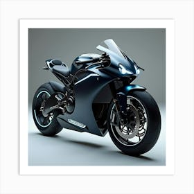 Electric Super Bike With Sleek Lines And Glowing Accents On The Body 1 Art Print