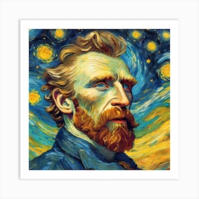Portrayal Of Van Gogh S Self Portrait (1) Art Print