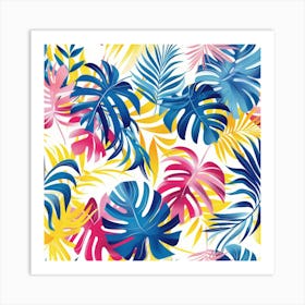 Tropical Leaves Seamless Pattern 10 Art Print