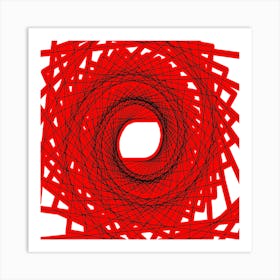 Abstract Red Spiral Art Print