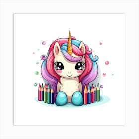 Unicorn Coloring Art Print