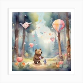 A Bear in a Forest 1 Art Print