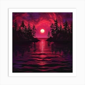 Sunset By The Lake 8 Art Print