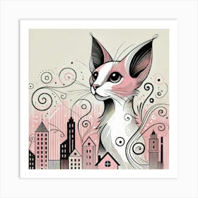 Topaz Lane City Cat Art Print