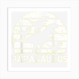 Mens Papa Saurus Dinosaur Papa With Three Kids Papasaurus Art Print