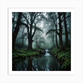 Misty Forest 5 Art Print