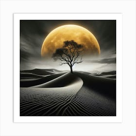 Lone Tree In The Desert 5 Art Print