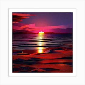 Sunset By Person 2 Art Print